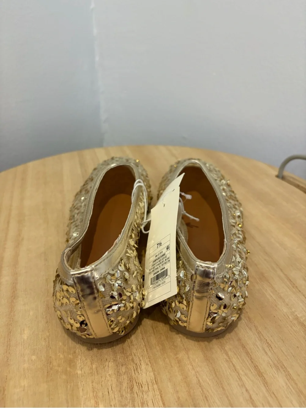 a new day Gold Sequin Slip-On Flats